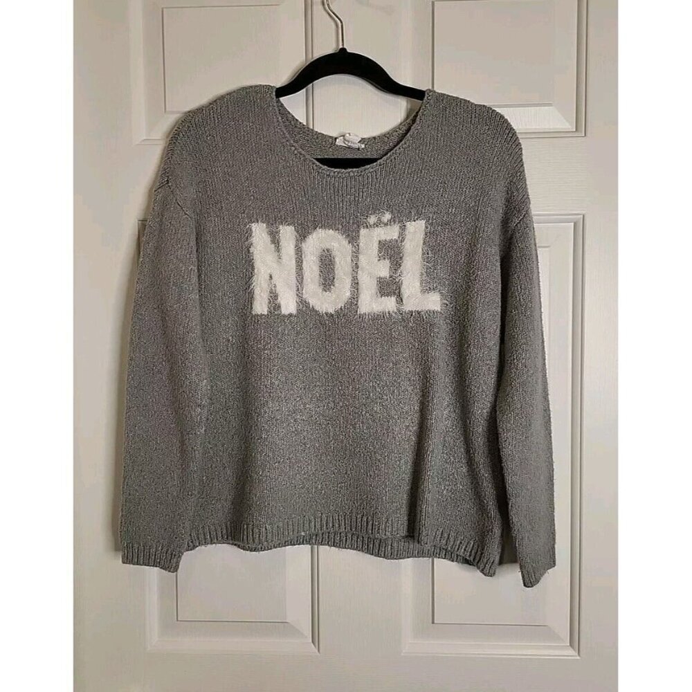 Christmas Sweater Women's Medium Noel Tribal Jeans Fuzzy Ugly‎ Sweater NOEL